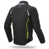 SEVENTY DEGREES SD-JR65 INVIERNO CHAQUETA DE MOTO RACING HOMBRE NEGRO AMARILLO FLUOR