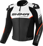 SHIMA BANDIT 2.0 CUIR JAQUETES DE MOTO HOMES NEGRE BLANC VERMELL