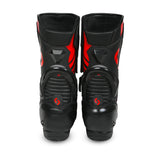 SHUA SUPER TECH CUIR CARRERES BOTAS DE MOTO NEGRE VERMELL