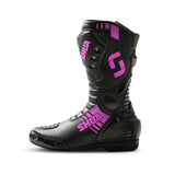 SHUA SUPER TECH CARRERES BOTAS DE MOTO DONA NEGRE ROSA