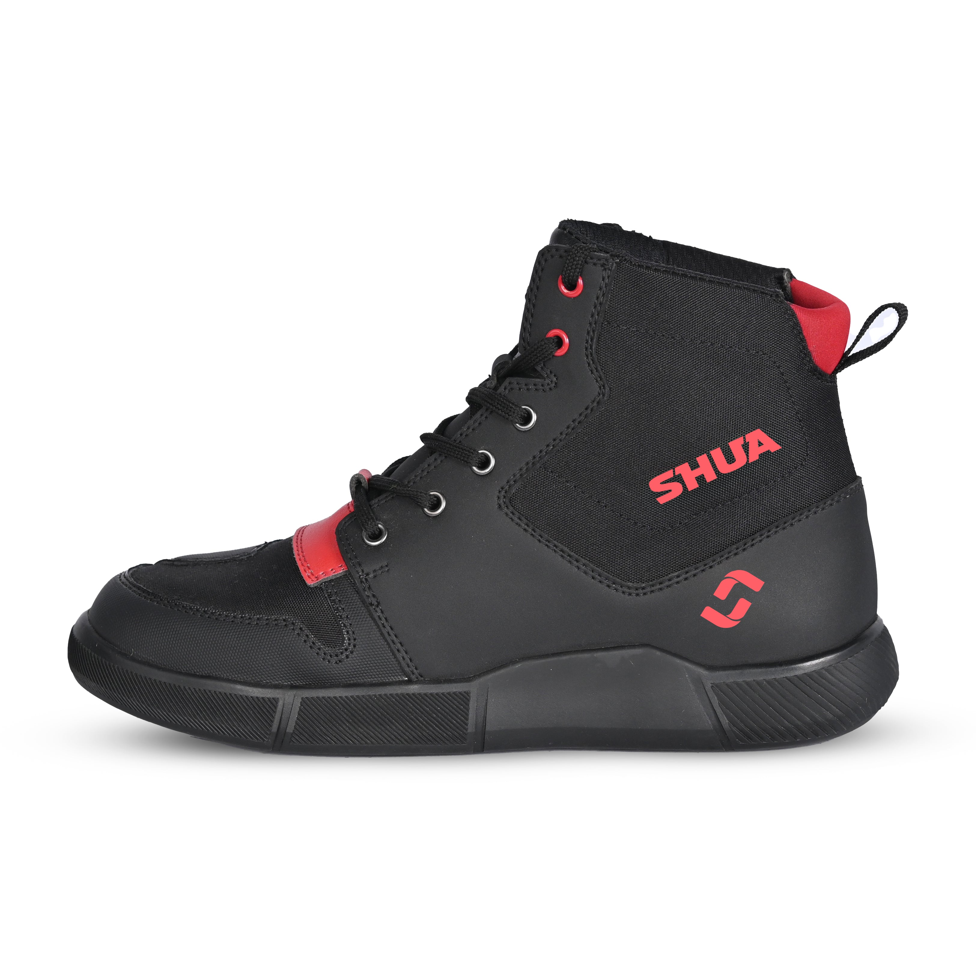 SHUA Oddin Bota Urbana para Hombre Negro Rojo-BOTAS-Maximo Moto
