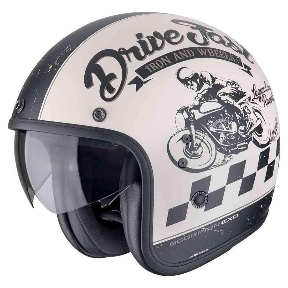 SCORPION BELFAST EVO DRIVE FAST Abierto Casco Crema mate -Negro