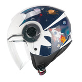 CGM 261S MINI SPACE Abierto Moto Casco Blu Biano
