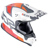 SCORPION VX 16 EVO AIR ANALOG Enduro Moto Casco Blanca Naranja