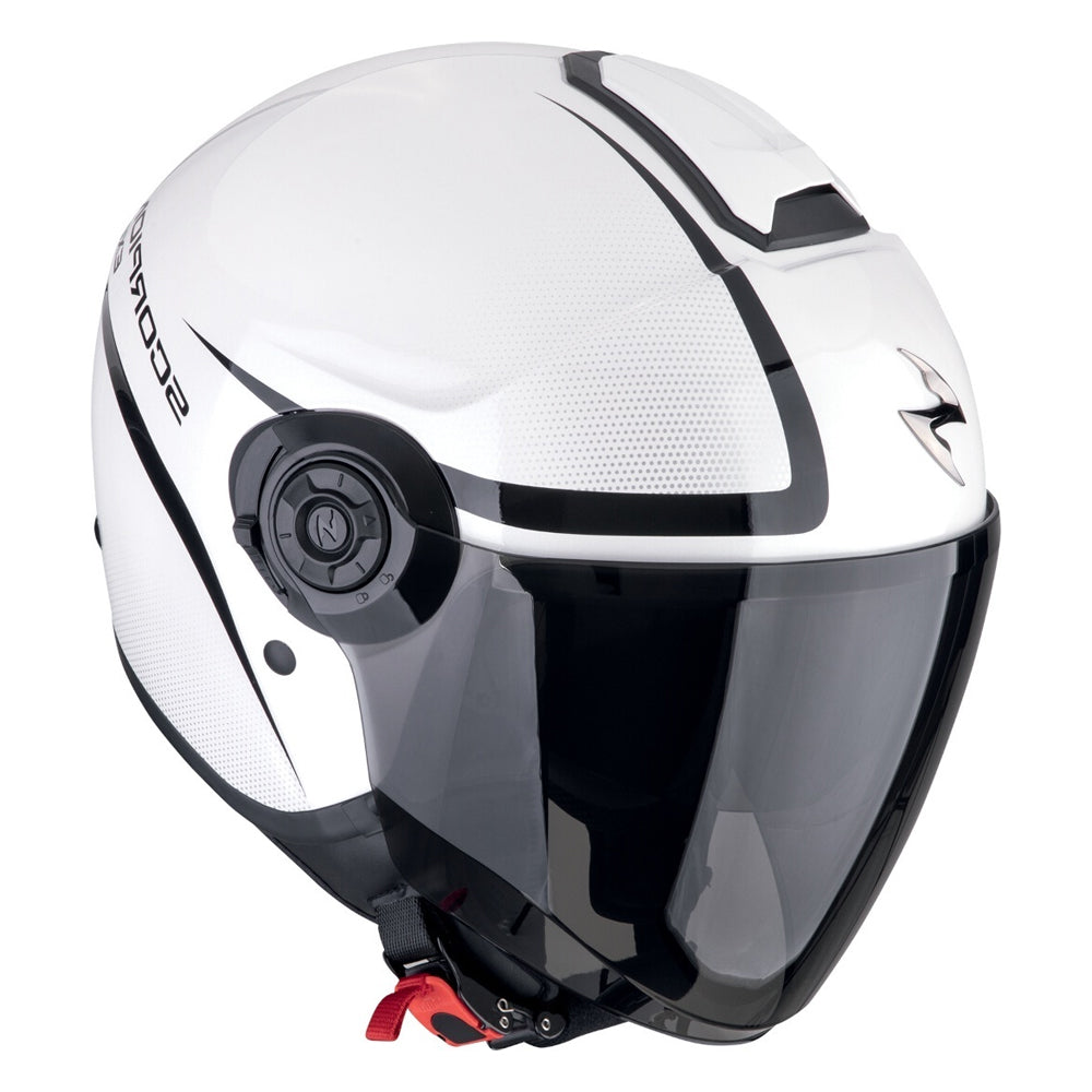 SCORPION EXO-CITY II INTERCITY Cara Abierta Casco Jet Blanco Negro