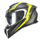CGM 311R BLAST RACE Integral Moto Casco Negro Amarillo Fluo
