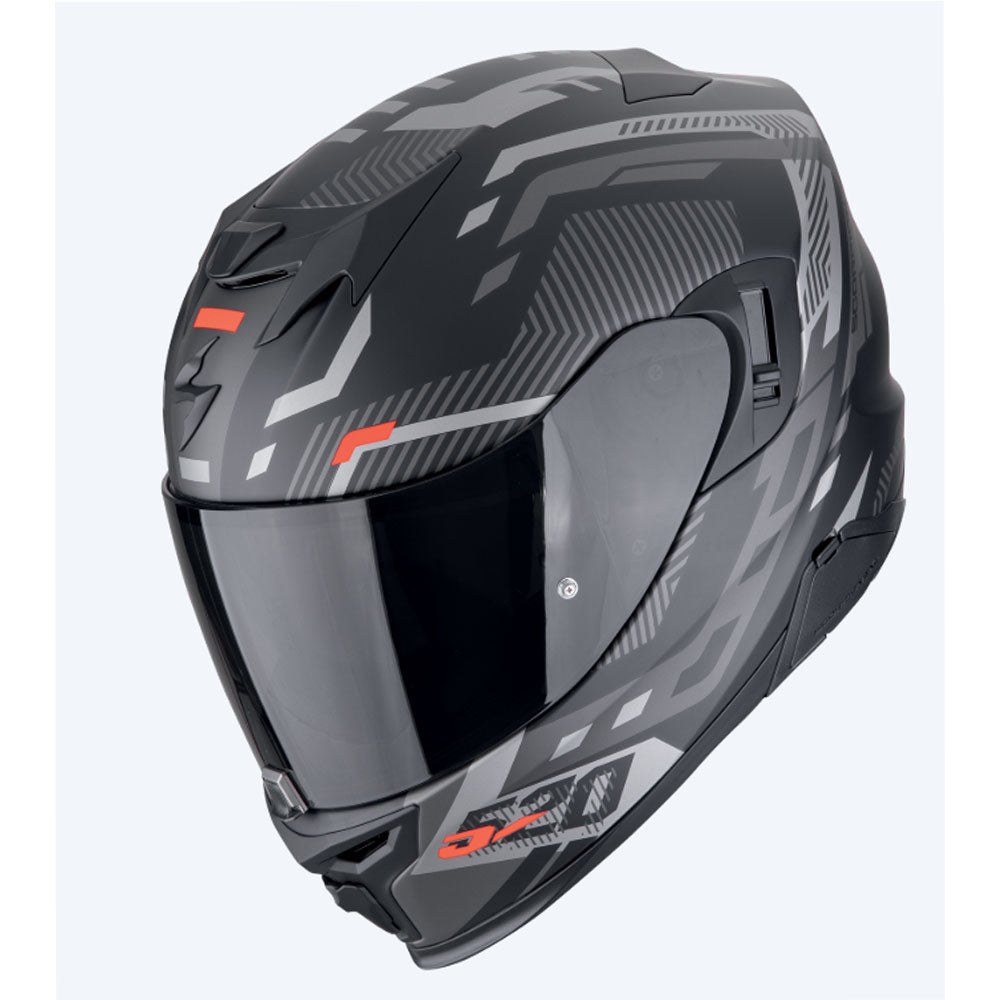 SCORPION EXO-520 EVO AIR RANKA LIGERO CASCO Negro mate plata rojo