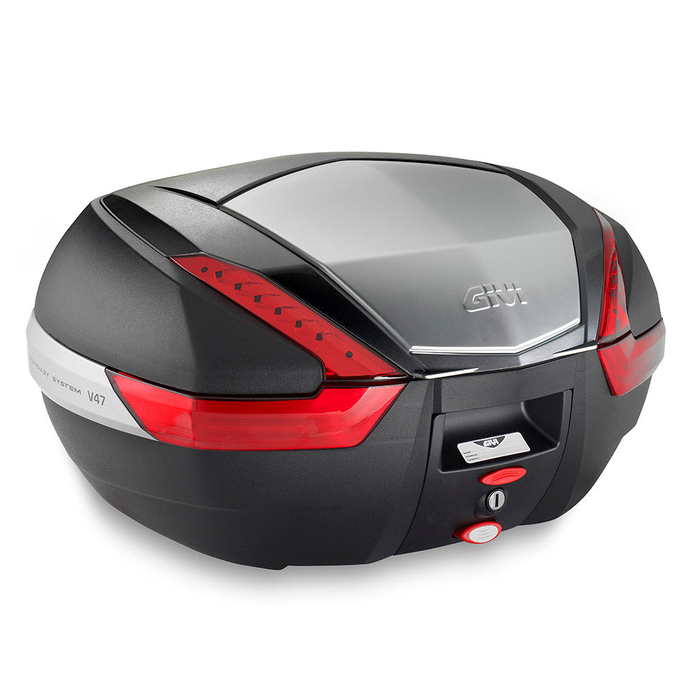 GIVI MK V47 Maleta Para Moto Aluminio Negro Reflectores Rojos 47 L
