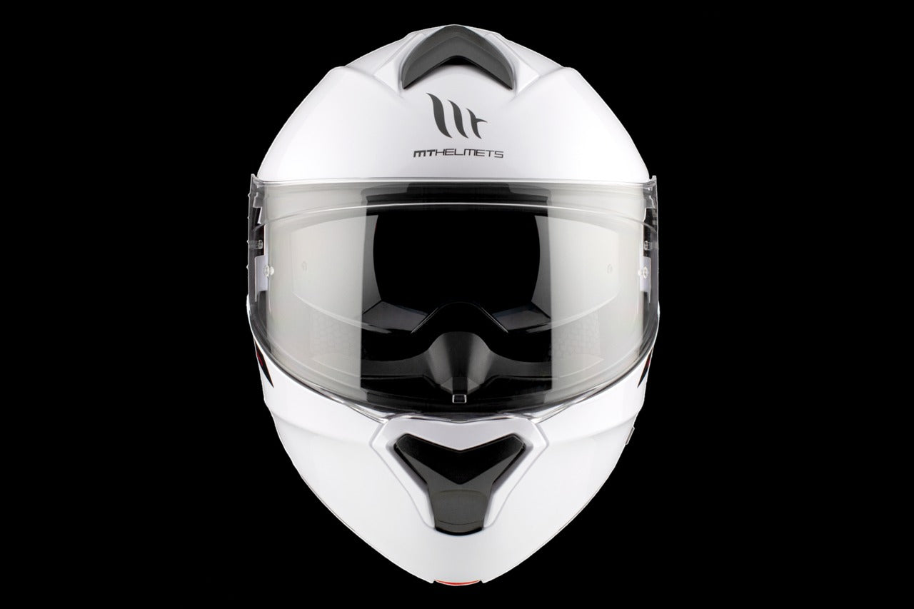 MT Genesis SV Solid A0 blanco brillante Casco modular de motocicleta - CASCO