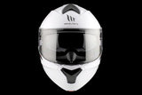 MT Genesis SV Solid A0 blanco brillante Casco modular de motocicleta - CASCO