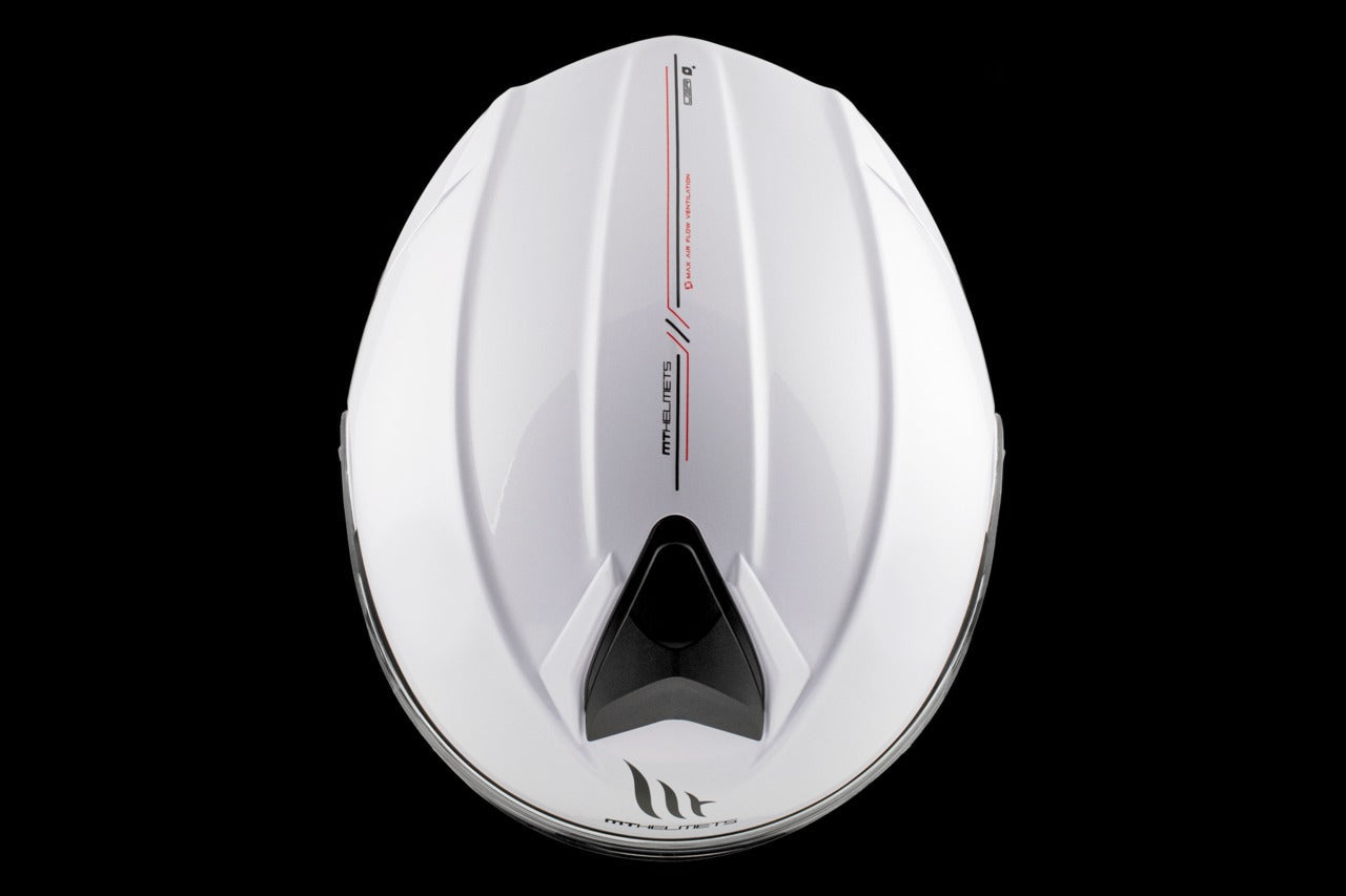 MT Genesis SV Solid A0 blanco brillante Casco modular de motocicleta - CASCO