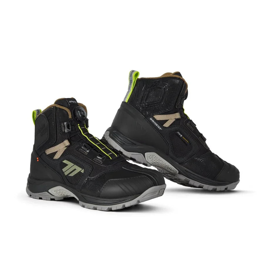 SEVENTYSD-BA7 STELVIO LOW Botas De Aventura Para Motocicleta Negro/Arena/Amarillo Fluor - BOTAS