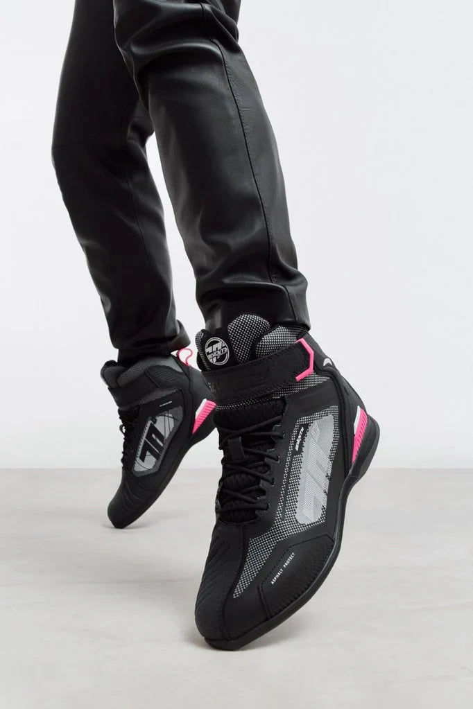 SEVENTY SD-BR2 VELOCE Botas De Moto Unisex De Verano Negro/Rosa/Blanco - BOTAS