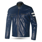 BELA-MILANO CHAQUETA PIEL MODA AZUL/BLANCO - SECURTEX MOTOR S.L (t/a MaximoMoto)