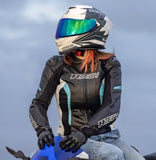 R-TECH TOM RIDER JAQUETE CUIR DONA NEGRE BLANC