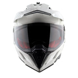 AXOR X-CROSS CASCO DOBLE VISERA DEPORTIVO DUAL MOTOCICLETA BLANCO PERLA