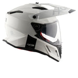 AXOR X-CROSS CASCO DOBLE VISERA DEPORTIVO DUAL MOTOCICLETA BLANCO PERLA
