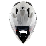AXOR X-CROSS CASCO DOBLE VISERA DEPORTIVO DUAL MOTOCICLETA BLANCO PERLA
