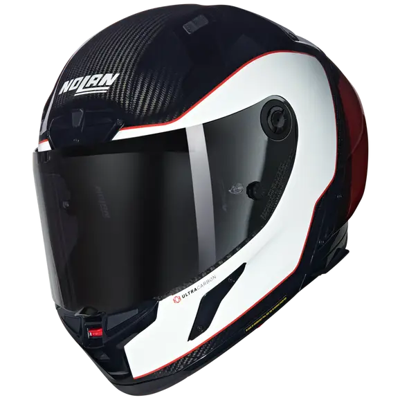 NOLAN X-804 RS ULTRA CARBON ASSO DI PICCHE 343 Integral Casco Bianco Rosso