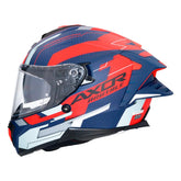 AXOR BRUTALE PLEXUS CASCO INTEGRL DE MOTO AZUL MATE ROJO