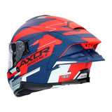 AXOR BRUTALE PLEXUS CASCO INTEGRL DE MOTO AZUL MATE ROJO