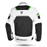 R-TECH SPIRAL MESH CHAQUETA DE MOTO DE HOMBRE TEXTIL NEGRO BLANCO VERDE