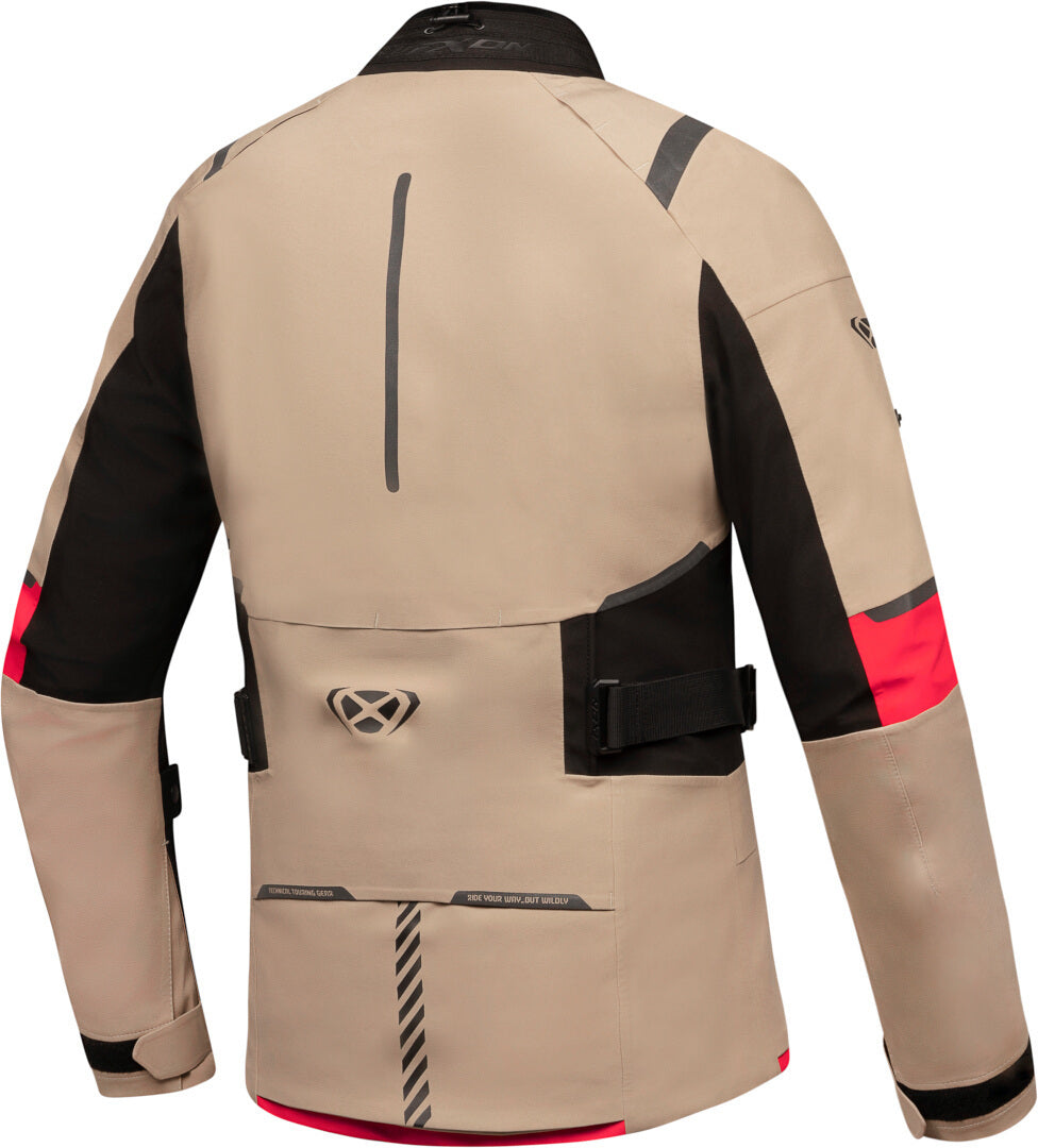 IXON M-SKEID Moto Hombre Chaqueta Textil Arena Negro Rojo