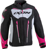 IXON STRIKER AIR L Niños Textil Moto Chaqueta Negro, Blanco Fucsia