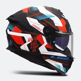 LS2 FF808 STREAM II MIKA CASCO DE MOTO BLANCO AZUL ROJO