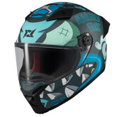 AXXIS CASCO FENIX ANGRY FACE C7 AZUL/NEGRO MATE