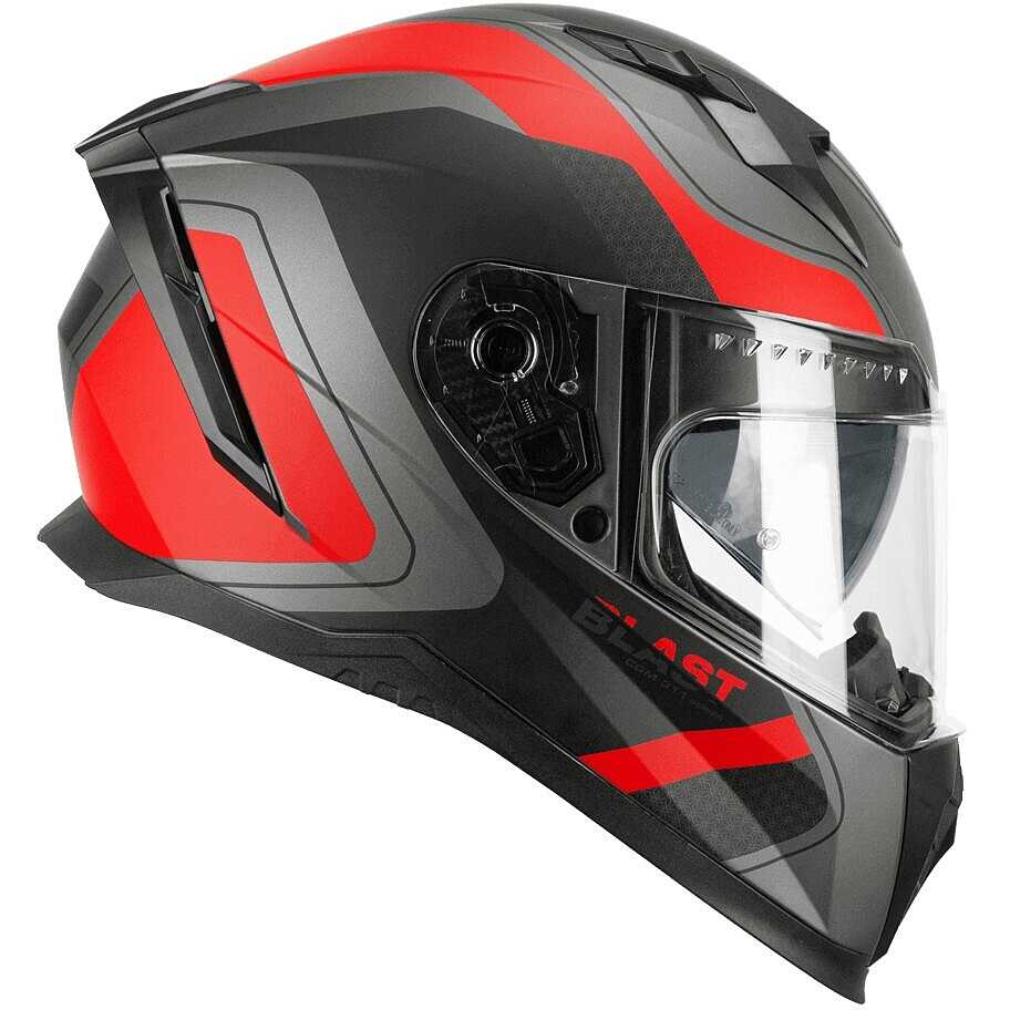 CGM 311R BLAST RACE Integral Moto Casco Rojo Antracita Mate