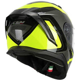 CGM 311R BLAST RACE Integral Moto Casco Negro Amarillo Fluo