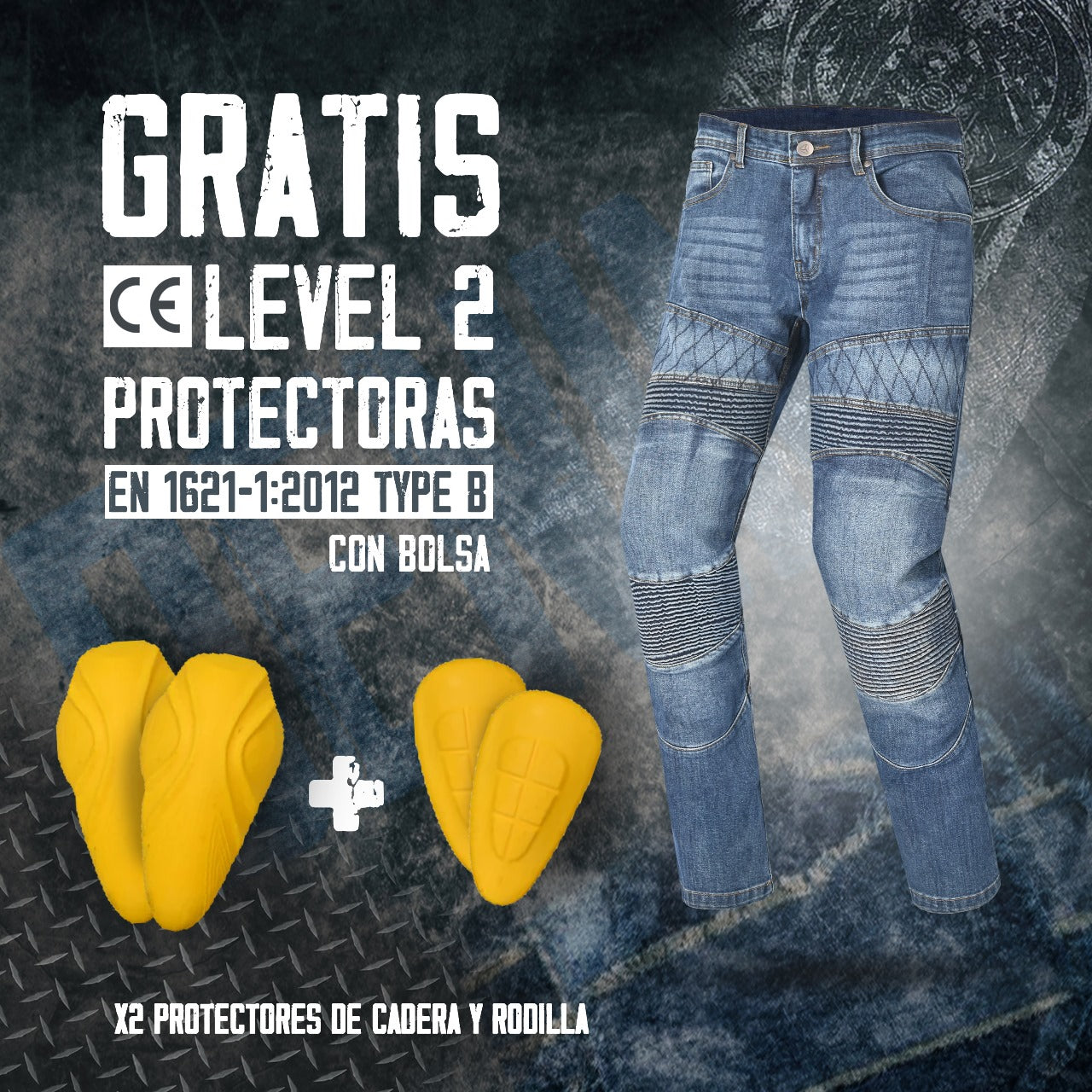 R-TECH-Pantalón jeans Castel CE - Azul