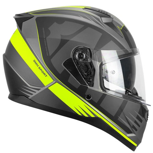 SKA-P 3MHG SPEEDER SPORT Casco Modular Nero Giallo Fluo Opaco