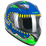CGM 265R LUCKY BIO jet Casco infantil azul amarillo verde mate