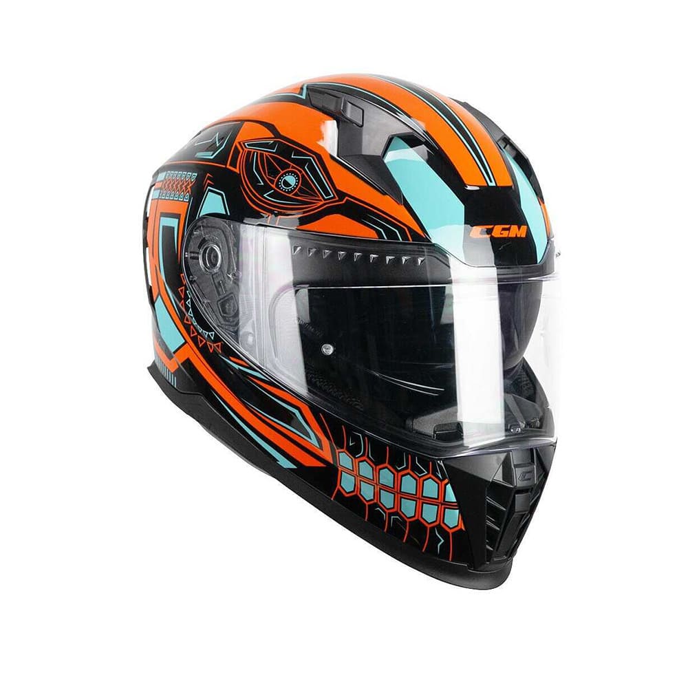 CGM 311M BLAST MAYA Integral Moto Casco Negro Naranja Azul