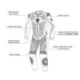 R-TECH DEFENDER GP 1 PC MONO DE MOTO NEGRE BLANC GROC