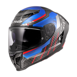 LS2 FF807 DRAGON TRAX CASCO DE MOTO AZUL ROJO