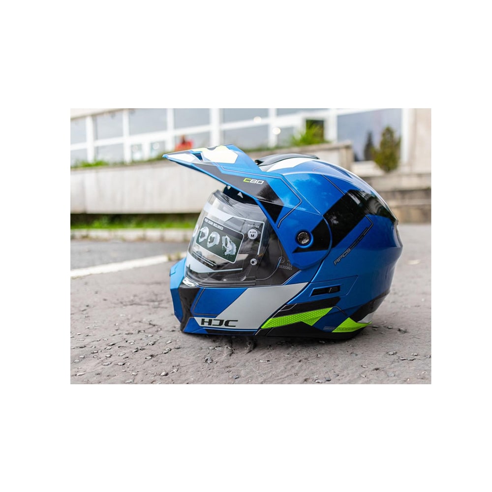 HJC C80 Rox MC24 Azul Abatible Modular Casco moto Deportivo