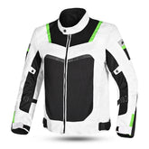 R-TECH SPIRAL MESH CHAQUETA DE MOTO DE HOMBRE TEXTIL NEGRO BLANCO VERDE