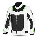 R-TECH SPIRAL MESH CHAQUETA DE MOTO DE HOMBRE TEXTIL NEGRO BLANCO VERDE