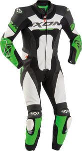 IXON JACKAL 1 PIEZA HOMBRE MOTO CARRERAS TRAJE DE CUERO NEGRO BLANCO VERDE