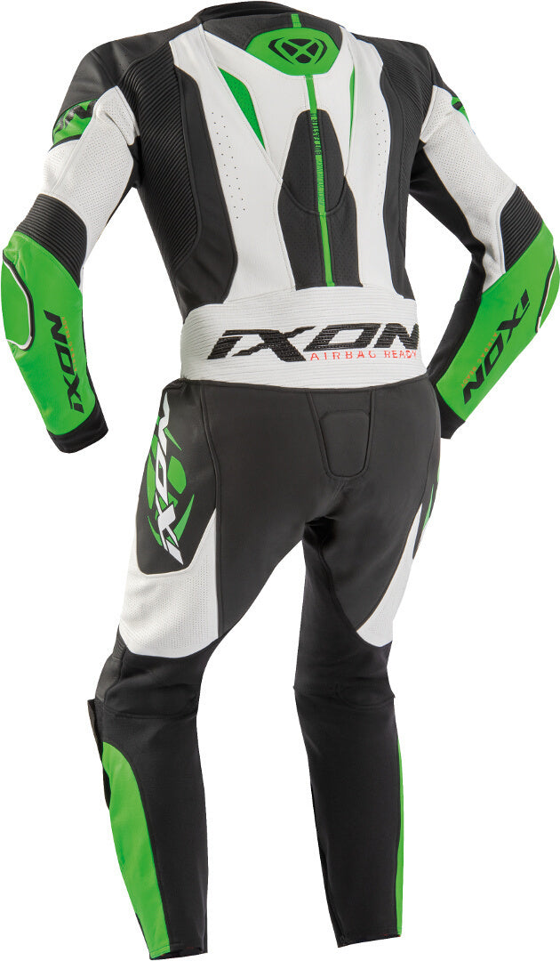 IXON JACKAL 1 PIEZA HOMBRE MOTO CARRERAS TRAJE DE CUERO NEGRO BLANCO VERDE