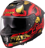 LS2 FF808 STREAM II DRAKO CASCO DE MOTO NEGRO ROJO