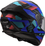 LS2 FF808 STREAM II MIKA CASCO DE MOTO NEGRO AZUL