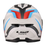 LS2 FF820 RAPID III HYPER BLANCO BRILLANTE/AZUL/ROJO