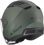 LS2 OF600 COPTER II CASCO DE MOTO SOLID MILITARY VERDE