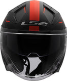 LS2 OF603 INFINITY II VEYRON CASCO DE MOTO NEGRO GRIS ROJO