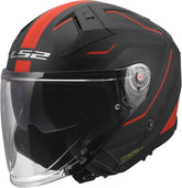 LS2 OF603 INFINITY II VEYRON CASCO DE MOTO NEGRO GRIS ROJO