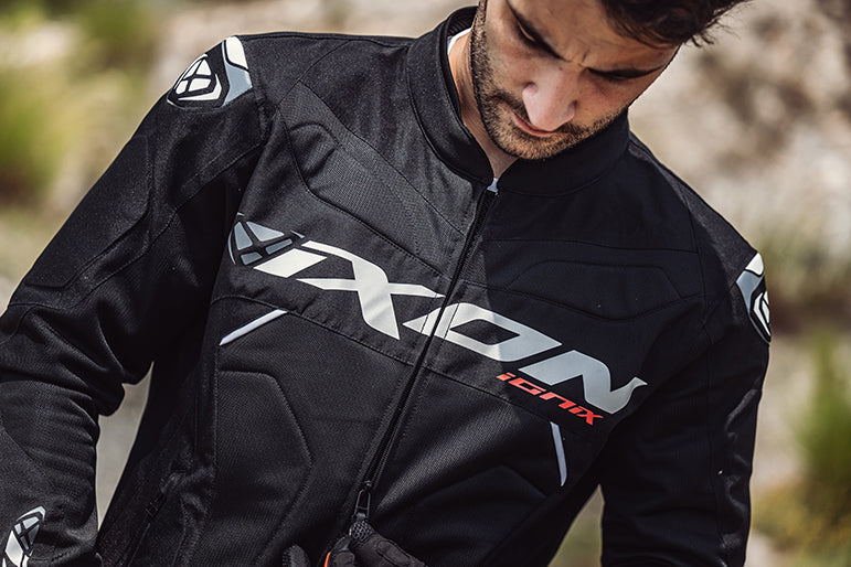 IXON IONIX Verano Chaqueta Textil De Moto Negro Blanco